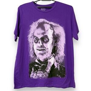 Beetlejuice men’s size 3XL (54/56) Purple & black short sleeve Graphic T-Shirt